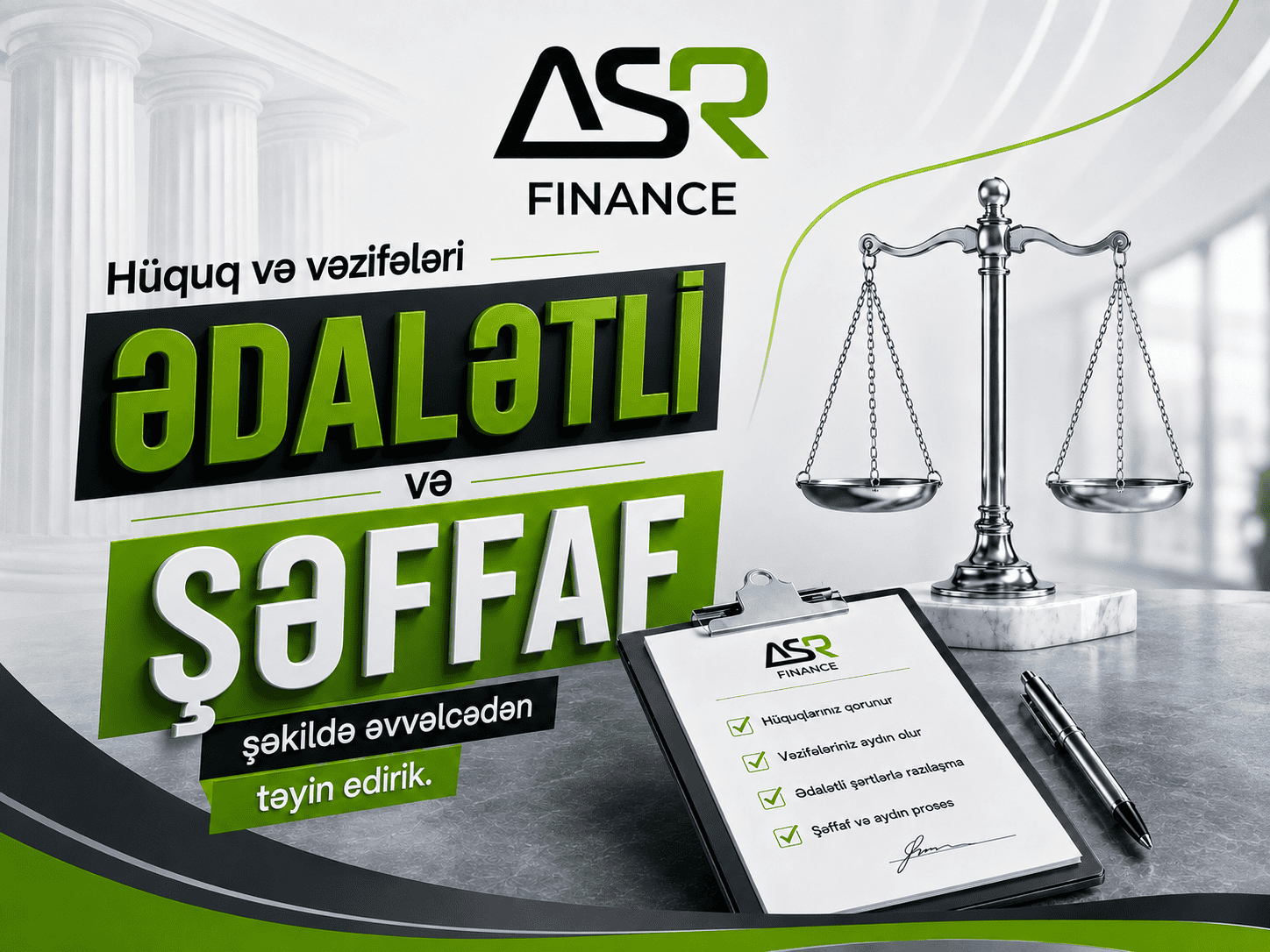 Güvən, şərtlərin aydın olduğu yerdə başlayır. ⚖️